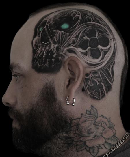 Tattoos - gothic skull inspired head piece - 129872